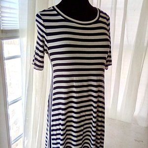 2 - - Casual dress from Loft,size small black and white stripes B1
